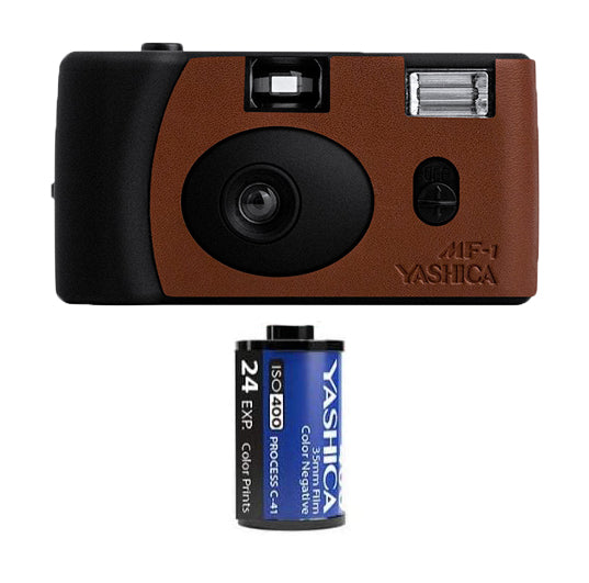 Brown & Black YASHICA MF-1 Leather Art Camera